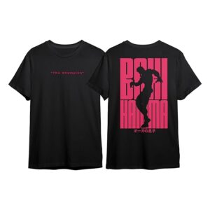 BAKI HANMA The Champion Anime Crew Neck Black Regular T-Shirt for Men & Women