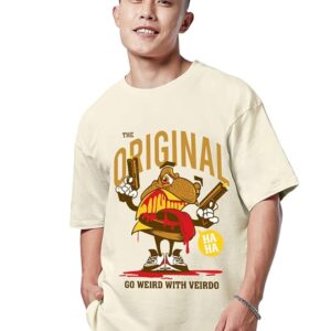 Veirdo® Oversized Baggy Fit Drop Shoulder Cool and Stylish Latest Graphic Printed Design Half Sleeve T-Shirt for Men (Available Sizes: S to 2XL)